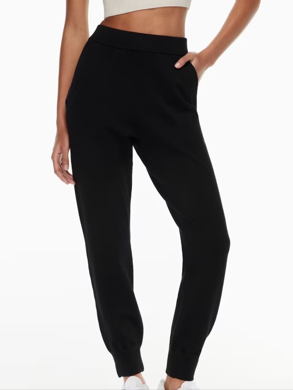 Babaton Black High-Waist Rodin Jogger Size M knit Minimalist Like New